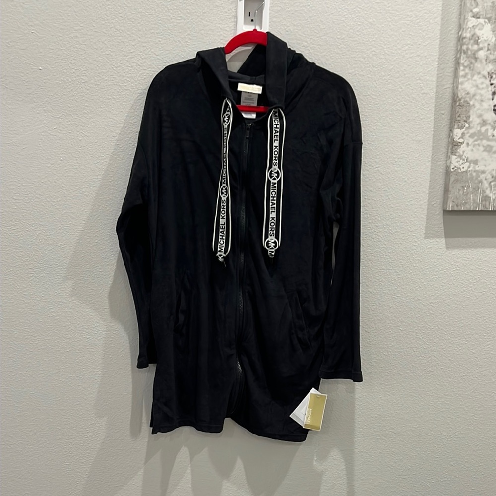 Michael Kors Black Jacket with Branded Drawstrings